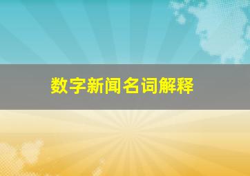 数字新闻名词解释