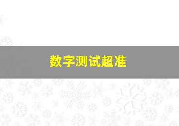 数字测试超准