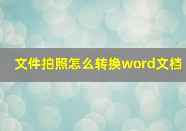 文件拍照怎么转换word文档