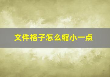 文件格子怎么缩小一点