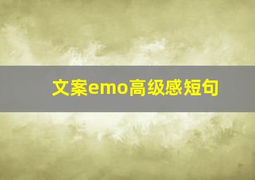 文案emo高级感短句