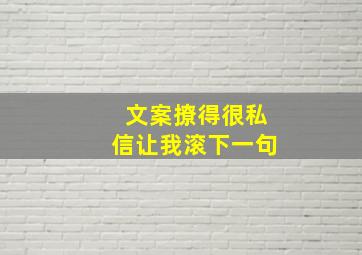 文案撩得很私信让我滚下一句