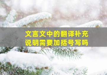 文言文中的翻译补充说明需要加括号写吗