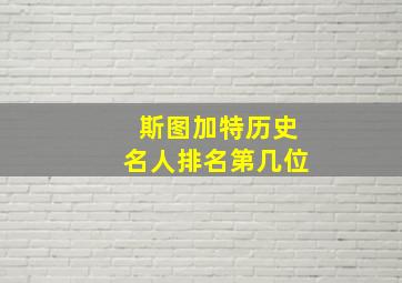 斯图加特历史名人排名第几位