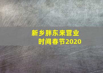 新乡胖东来营业时间春节2020