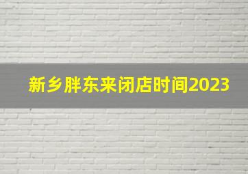 新乡胖东来闭店时间2023