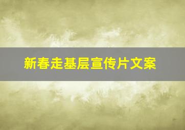 新春走基层宣传片文案