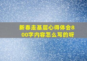 新春走基层心得体会800字内容怎么写的呀