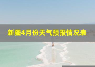 新疆4月份天气预报情况表