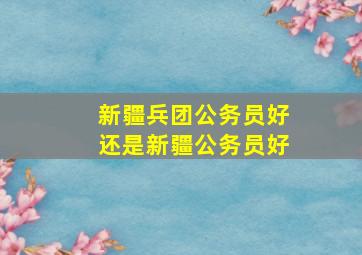 新疆兵团公务员好还是新疆公务员好