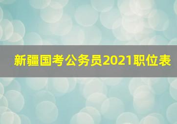 新疆国考公务员2021职位表