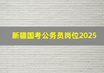 新疆国考公务员岗位2025