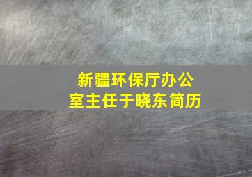 新疆环保厅办公室主任于晓东简历