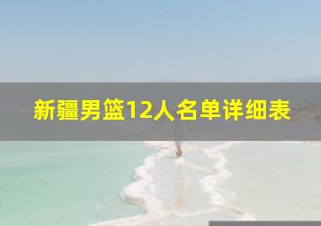 新疆男篮12人名单详细表