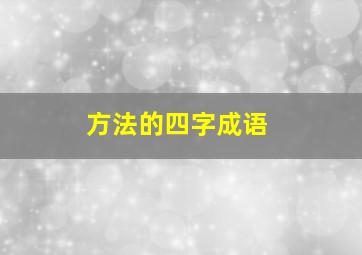 方法的四字成语