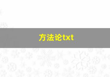 方法论txt