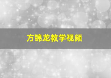 方锦龙教学视频