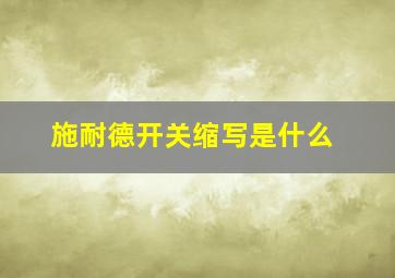 施耐德开关缩写是什么