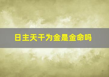 日主天干为金是金命吗