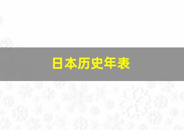 日本历史年表