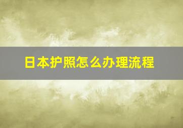 日本护照怎么办理流程