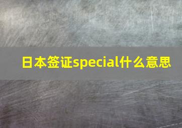 日本签证special什么意思