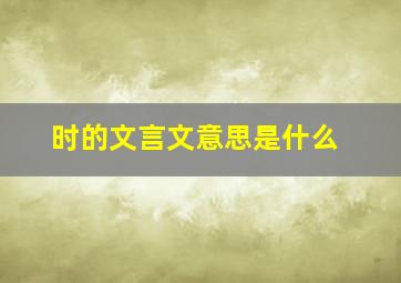 时的文言文意思是什么