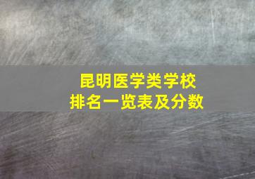 昆明医学类学校排名一览表及分数