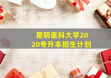 昆明医科大学2020专升本招生计划