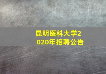 昆明医科大学2020年招聘公告