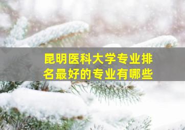 昆明医科大学专业排名最好的专业有哪些