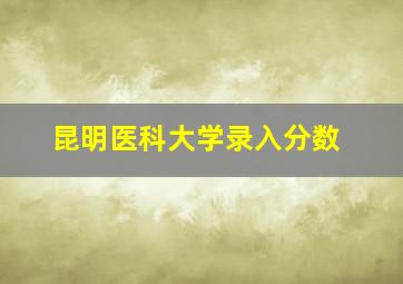 昆明医科大学录入分数