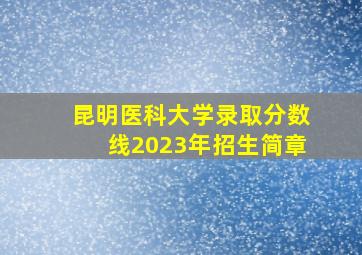 昆明医科大学录取分数线2023年招生简章