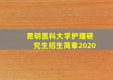 昆明医科大学护理研究生招生简章2020