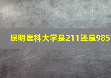 昆明医科大学是211还是985