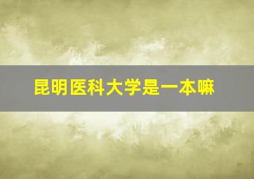 昆明医科大学是一本嘛