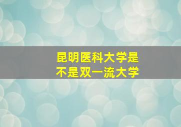 昆明医科大学是不是双一流大学