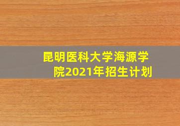 昆明医科大学海源学院2021年招生计划