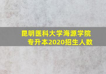 昆明医科大学海源学院专升本2020招生人数