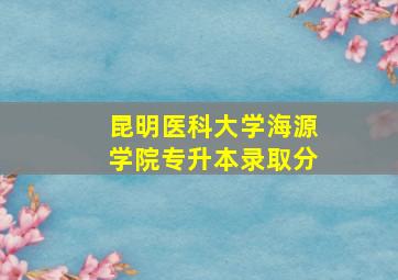 昆明医科大学海源学院专升本录取分