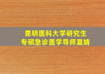 昆明医科大学研究生专硕急诊医学导师夏婧