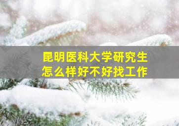 昆明医科大学研究生怎么样好不好找工作