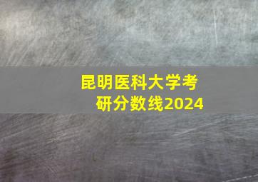 昆明医科大学考研分数线2024