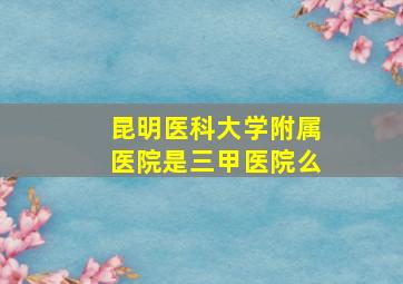 昆明医科大学附属医院是三甲医院么