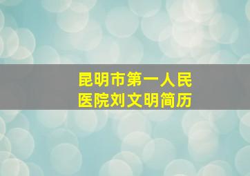 昆明市第一人民医院刘文明简历