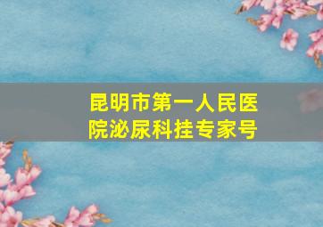 昆明市第一人民医院泌尿科挂专家号