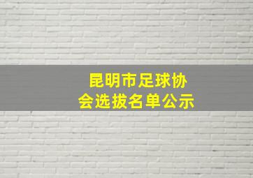 昆明市足球协会选拔名单公示