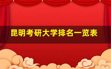 昆明考研大学排名一览表