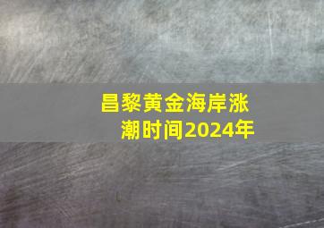 昌黎黄金海岸涨潮时间2024年