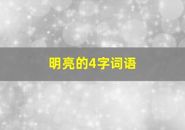 明亮的4字词语